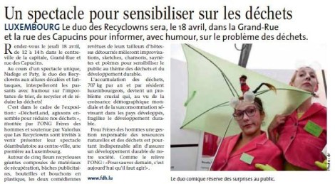 Le Quotidien / Luxembourg Métropole / 11 avril 13